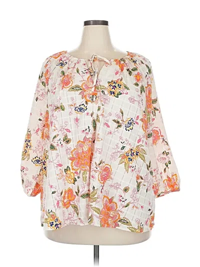 Pre-owned Lane Bryant 3/4 Sleeve Blouse In Pink
