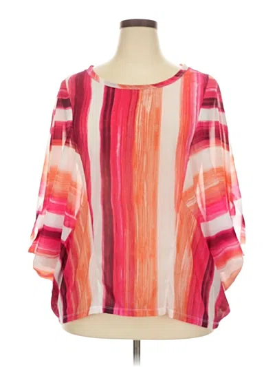 Pre-owned Lane Bryant 3/4 Sleeve Blouse In Pink