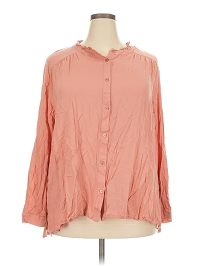 Pre-owned Lane Bryant 3/4 Sleeve Blouse In Pink