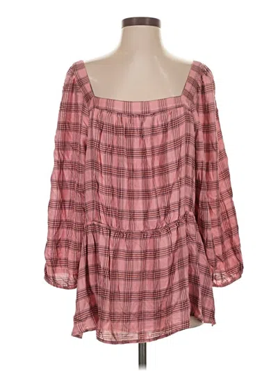 Pre-owned Lane Bryant 3/4 Sleeve Blouse In Pink