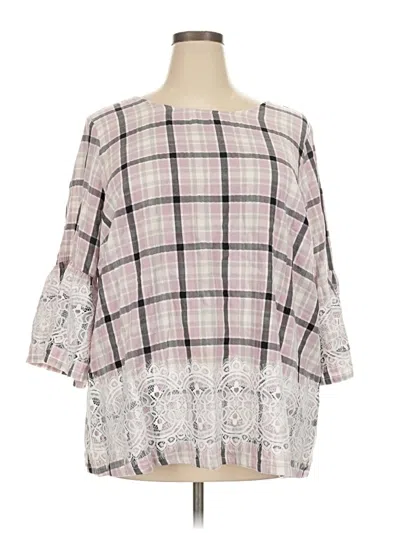 Pre-owned Lane Bryant 3/4 Sleeve Blouse In Pink
