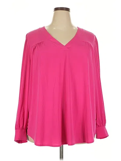Pre-owned Lane Bryant 3/4 Sleeve Blouse In Pink