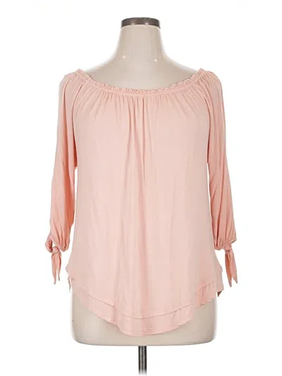 Pre-owned Lane Bryant 3/4 Sleeve Blouse In Pink