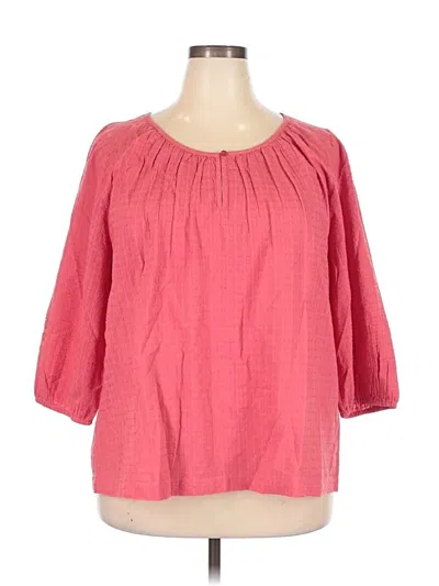 Pre-owned Lane Bryant 3/4 Sleeve Blouse In Pink