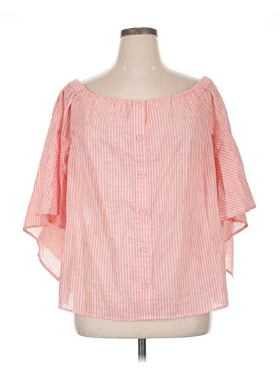 Pre-owned Lane Bryant 3/4 Sleeve Blouse In Pink