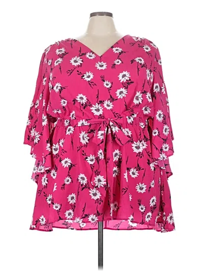 Pre-owned Lane Bryant 3/4 Sleeve Blouse In Pink