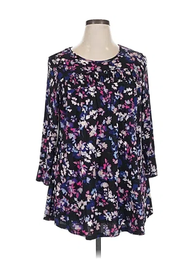 Pre-owned Lane Bryant 3/4 Sleeve Blouse In Purple