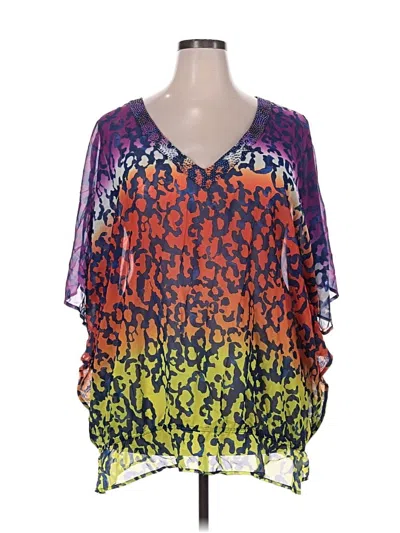 Pre-owned Lane Bryant 3/4 Sleeve Blouse In Purple