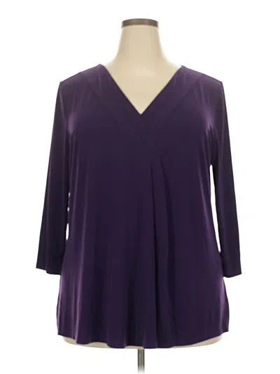 Pre-owned Lane Bryant 3/4 Sleeve Blouse In Purple