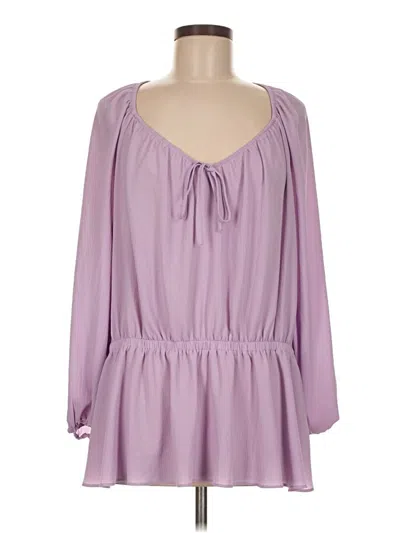 Pre-owned Lane Bryant 3/4 Sleeve Blouse In Purple