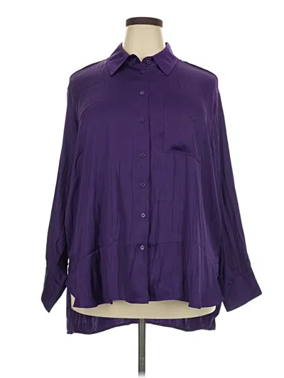 Lane Bryant 3/4 Sleeve Blouse In Purple