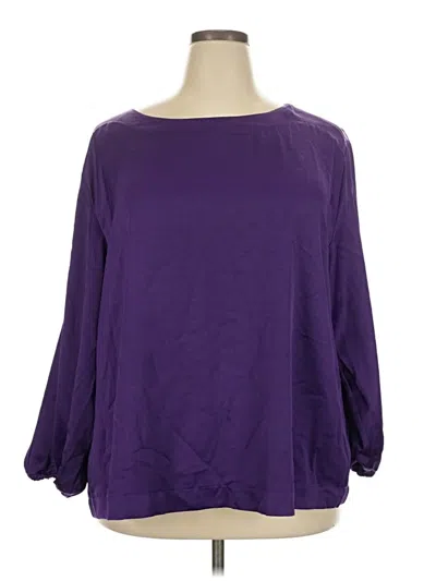 Pre-owned Lane Bryant 3/4 Sleeve Blouse In Purple