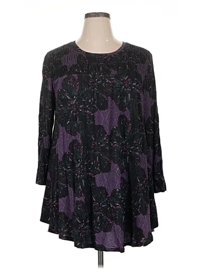 Pre-owned Lane Bryant 3/4 Sleeve Blouse In Purple