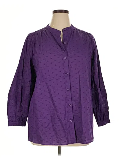 Lane Bryant 3/4 Sleeve Blouse In Purple
