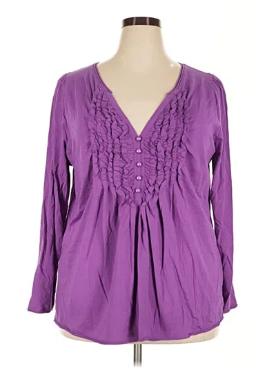 Pre-owned Lane Bryant 3/4 Sleeve Blouse In Purple