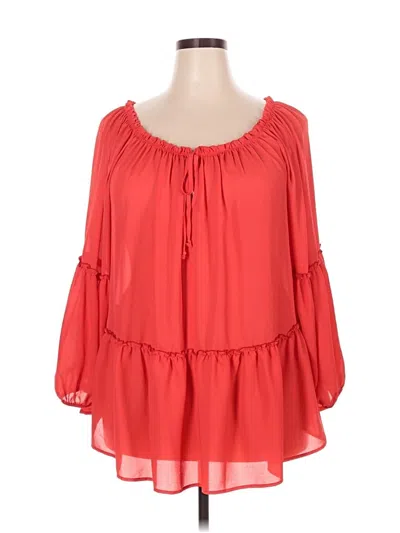 Lane Bryant 3/4 Sleeve Blouse In Red