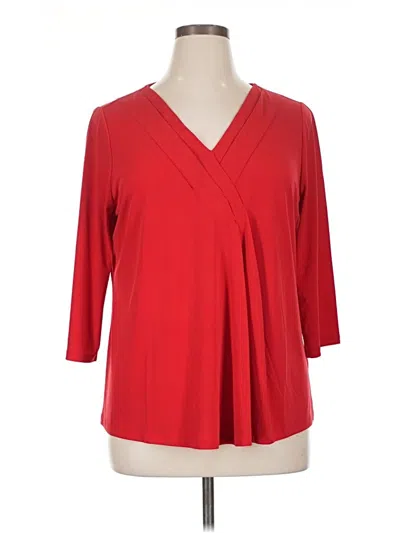 Pre-owned Lane Bryant 3/4 Sleeve Blouse In Red