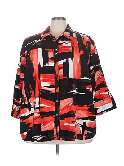 Pre-owned Lane Bryant 3/4 Sleeve Blouse In Red