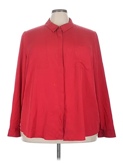 Pre-owned Lane Bryant 3/4 Sleeve Blouse In Red