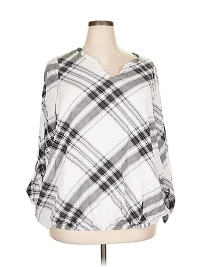 Pre-owned Lane Bryant 3/4 Sleeve Blouse In Silver