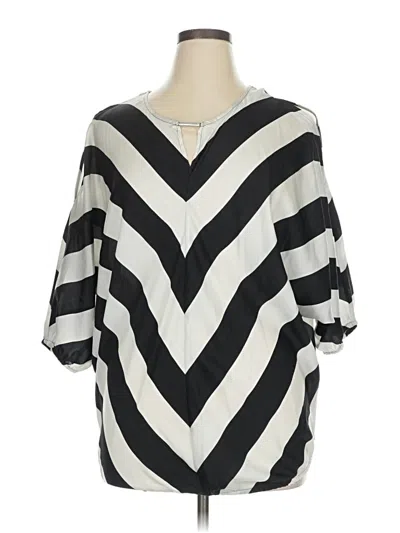 Pre-owned Lane Bryant 3/4 Sleeve Blouse In Silver