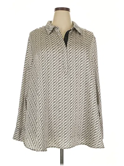 Pre-owned Lane Bryant 3/4 Sleeve Blouse In Silver