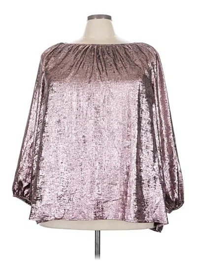 Pre-owned Lane Bryant 3/4 Sleeve Blouse In Silver