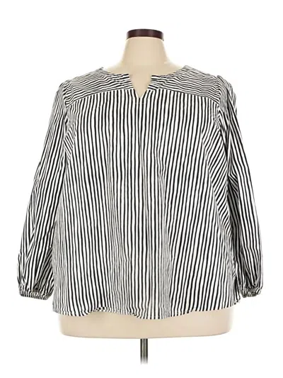 Pre-owned Lane Bryant 3/4 Sleeve Blouse In Silver