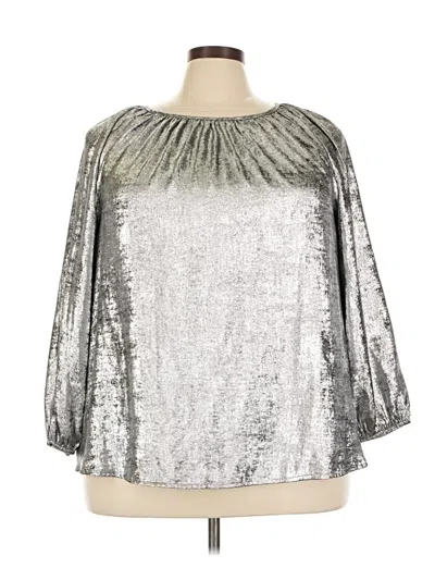 Lane Bryant 3/4 Sleeve Blouse In Silver