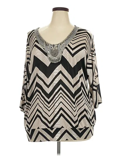 Pre-owned Lane Bryant 3/4 Sleeve Blouse In Silver