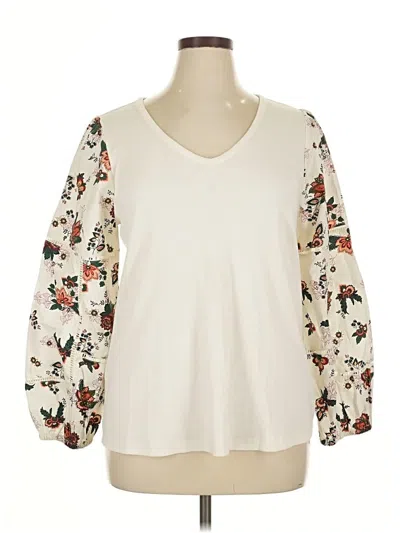 Lane Bryant 3/4 Sleeve Blouse In White