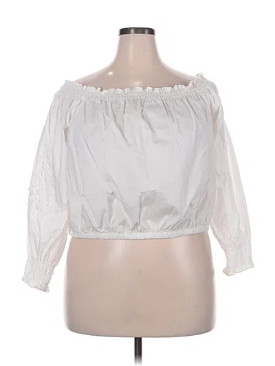 Lane Bryant 3/4 Sleeve Blouse In White