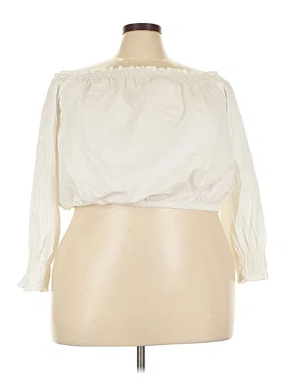 Lane Bryant 3/4 Sleeve Blouse In White