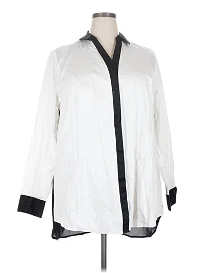 Pre-owned Lane Bryant 3/4 Sleeve Blouse In White