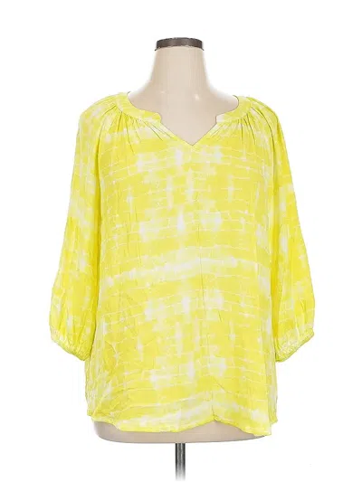 Pre-owned Lane Bryant 3/4 Sleeve Blouse In Yellow