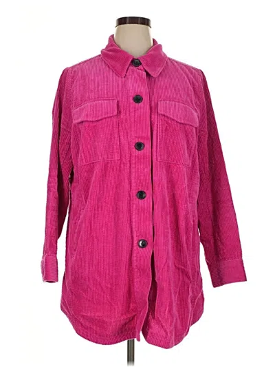 Pre-owned Lane Bryant 3/4 Sleeve Button Down Shirt In Pink