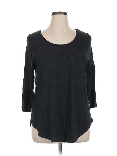 Pre-owned Lane Bryant 3/4 Sleeve T-shirt In Black