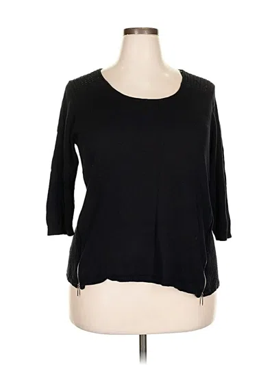 Pre-owned Lane Bryant 3/4 Sleeve T-shirt In Black