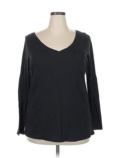 Pre-owned Lane Bryant 3/4 Sleeve T-shirt In Black