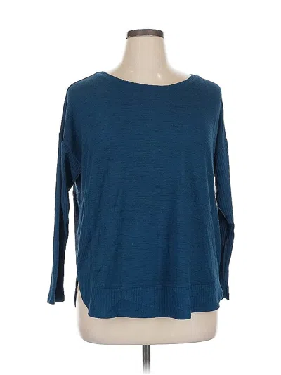 Pre-owned Lane Bryant 3/4 Sleeve T-shirt In Blue