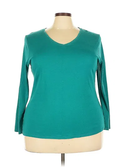 Pre-owned Lane Bryant 3/4 Sleeve T-shirt In Blue