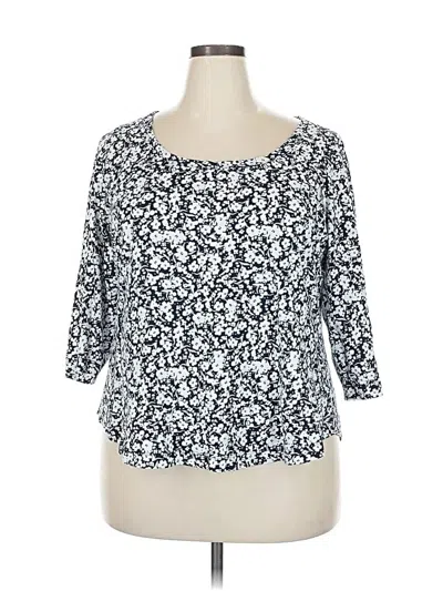 Pre-owned Lane Bryant 3/4 Sleeve T-shirt In Blue