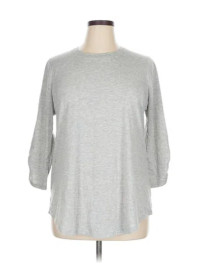 Pre-owned Lane Bryant 3/4 Sleeve T-shirt In Gray