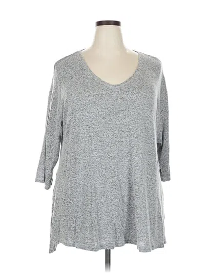 Pre-owned Lane Bryant 3/4 Sleeve T-shirt In Gray