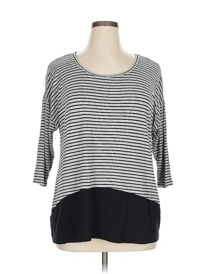 Pre-owned Lane Bryant 3/4 Sleeve T-shirt In Gray