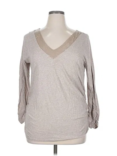 Pre-owned Lane Bryant 3/4 Sleeve T-shirt In Gray