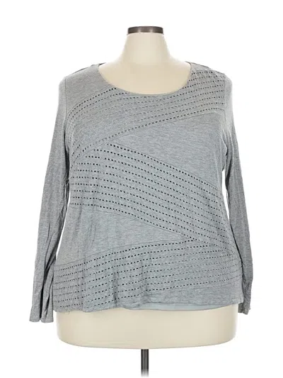 Pre-owned Lane Bryant 3/4 Sleeve T-shirt In Gray