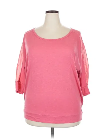 Pre-owned Lane Bryant 3/4 Sleeve T-shirt In Pink