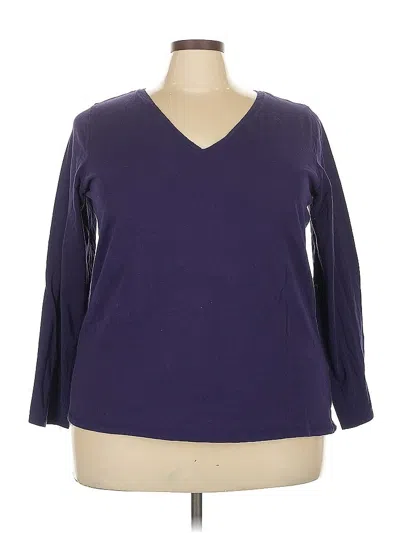 Pre-owned Lane Bryant 3/4 Sleeve T-shirt In Purple