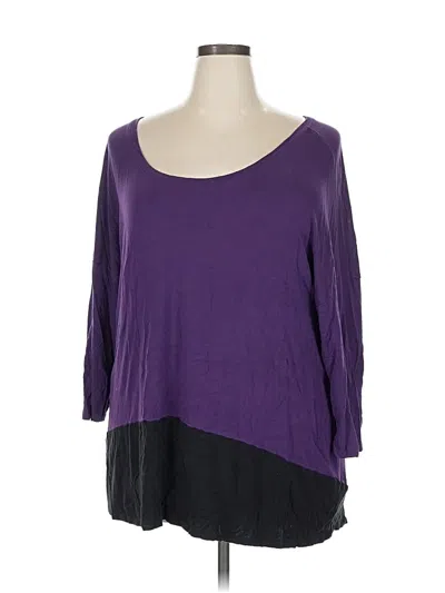 Pre-owned Lane Bryant 3/4 Sleeve T-shirt In Purple